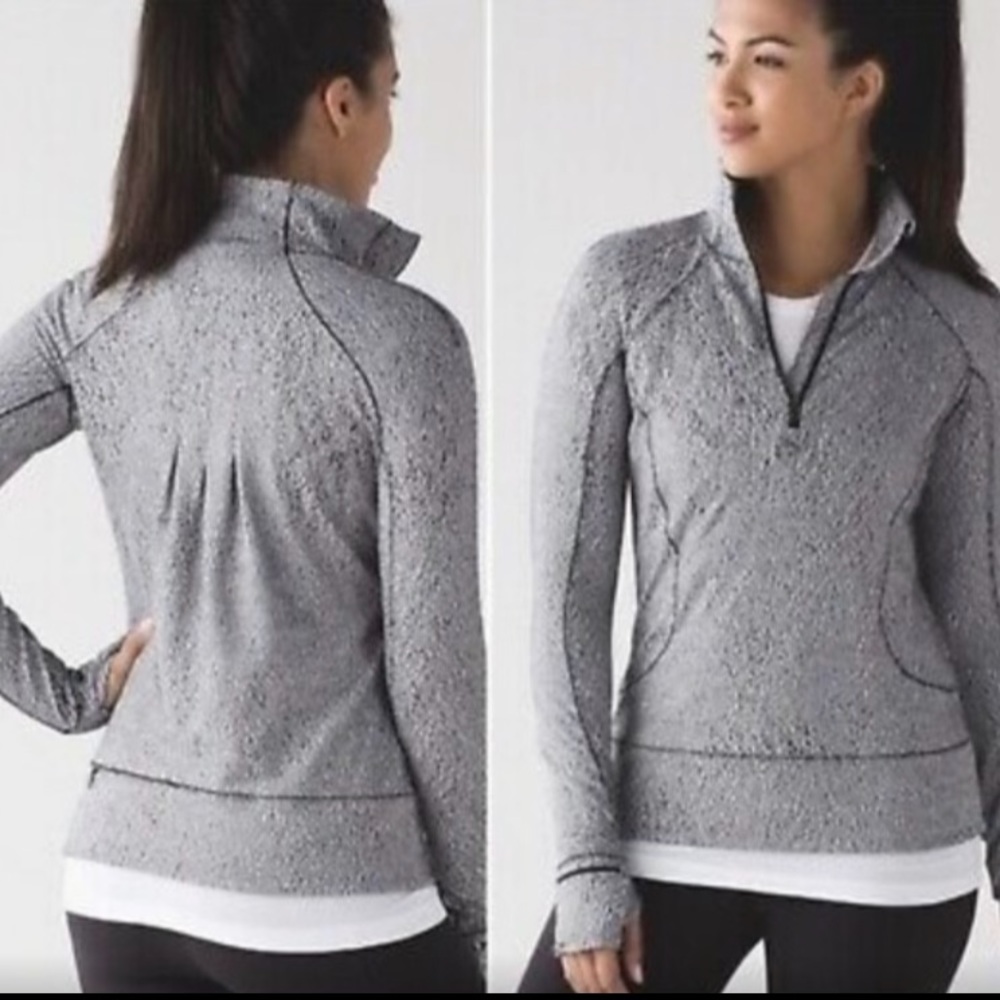 lululemon rush hour 1/2 zip luon jacquard